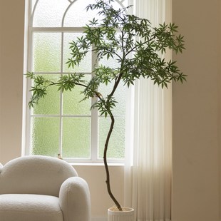 仿真绿色植物高端轻奢流泉枫枫树室内客厅盆景装饰落地摆件仿生假