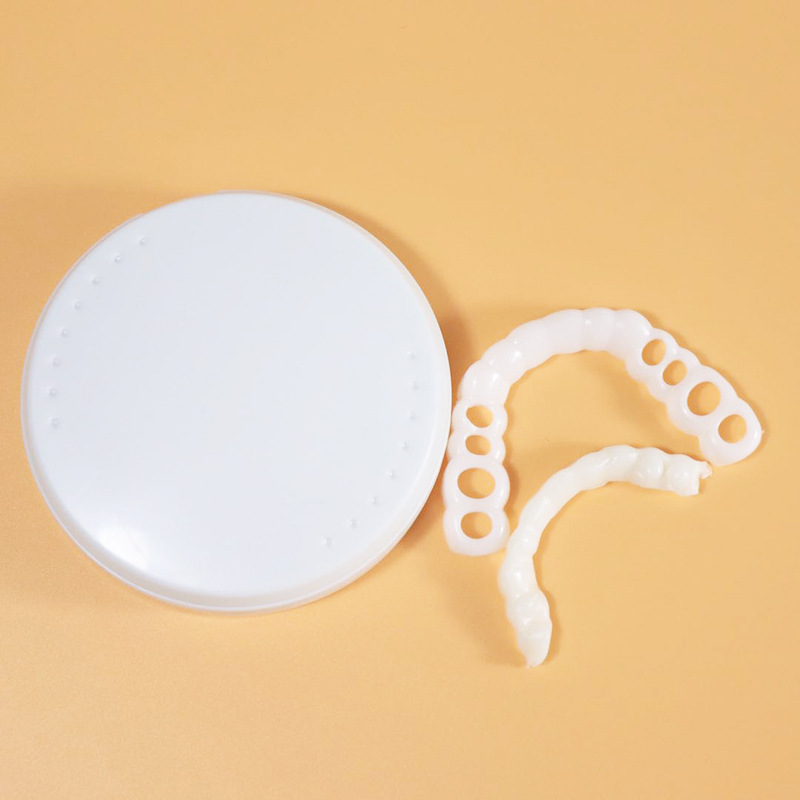 2 Pcs Veneers Set Silicone Dentures 3D Whitening Strips Beau