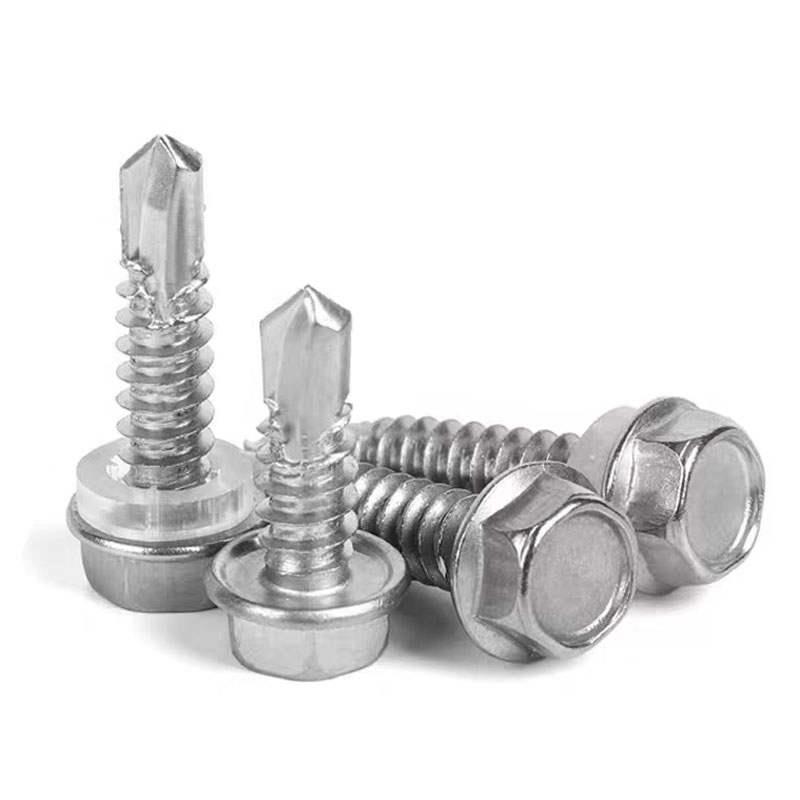 410不锈钢外六角钻尾螺丝燕尾钉自钻螺钉钻铁皮彩色钢瓦自攻钉M5M