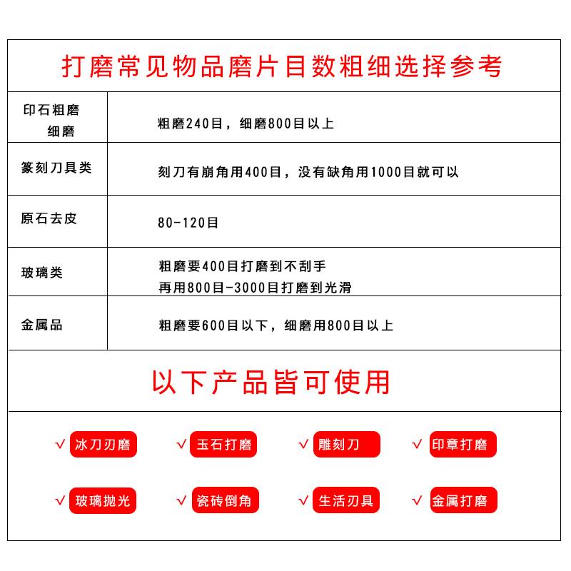 金刚砂磨片金石篆刻工具刻刀磨片磨盘砂纸云石印章文玩打磨抛光板