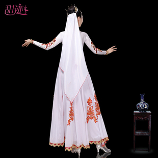 新疆舞蹈演出服大摆裙少数民族回族服装女新款套装维吾尔族舞蹈服