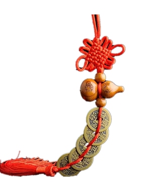 极速。桃木葫芦五帝钱家里门对门挂件入户门对卧室门 床头朝西 镜