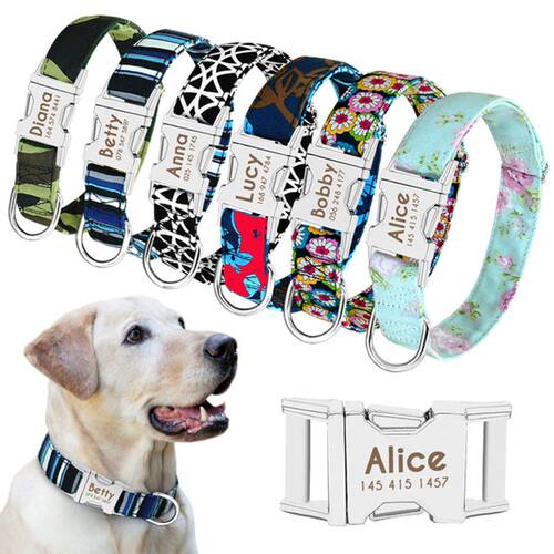 好货Dog Collar Pet Tag Puppy Cat Nameplate ID Collars Adjust