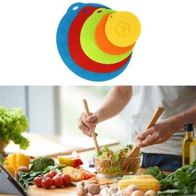 极速5pcs Silicone Food Lid No Boil Over Lid  Splatter Guard