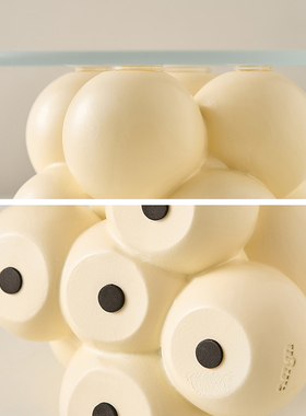 极速轻奢奶油风球球玻璃托盘创意门口玄关小摆件客厅酒柜装饰品送