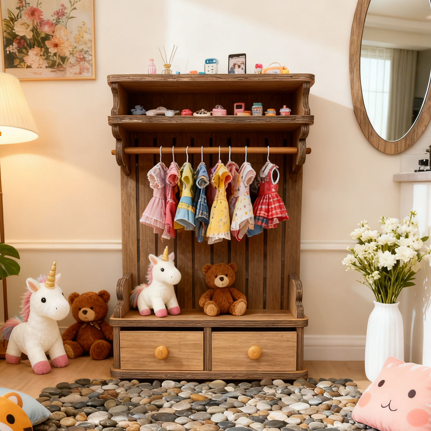 猫狗商用家用服装收纳衣柜带抽屉