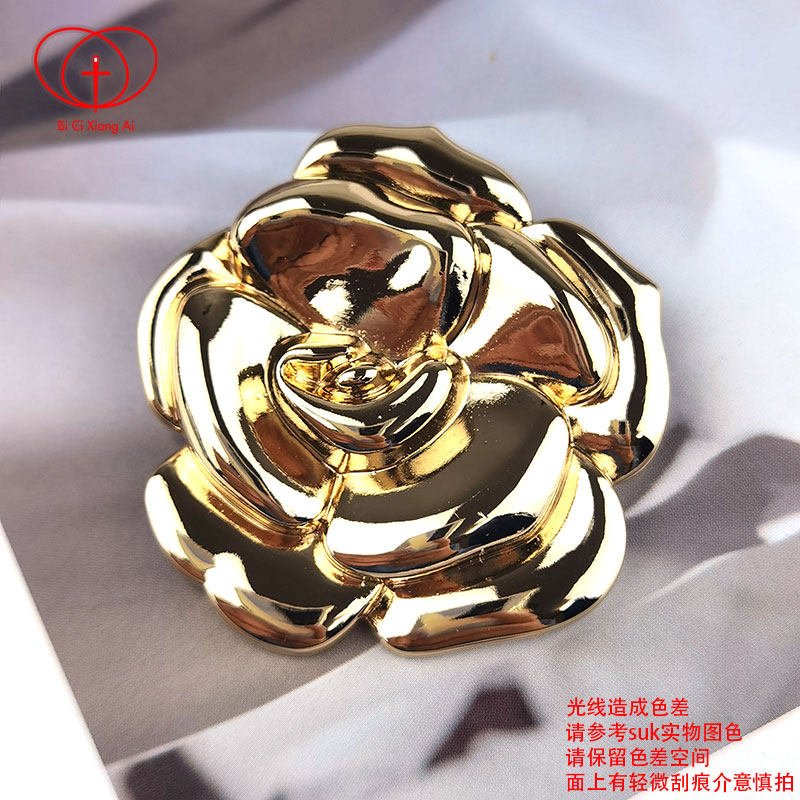 精品时尚牡丹大花手缝纽扣金属光面玫金开衫外套裙子西装女装饰扣