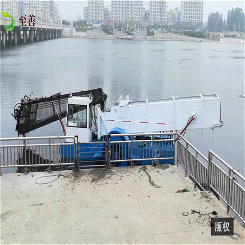 江苏扬州水浮莲打捞船 水花生收割船 水生植物收割船 割草船