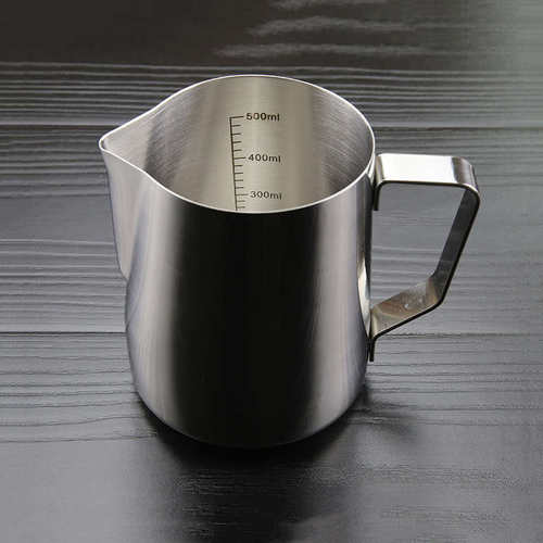 不锈钢加厚日式拉花杯拉花缸奶泡杯打奶量杯咖啡器具刻度杯量奶杯