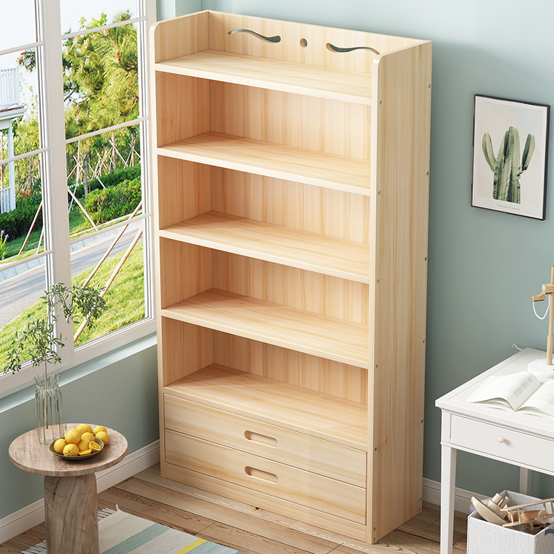 简易书柜多层书架置物架落地家用实木客厅儿童阅读架绘本收纳架子