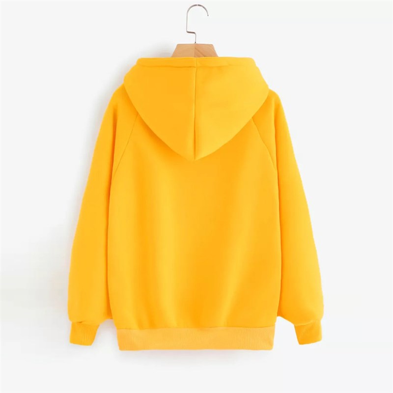 Plus Size Hoodies Sweatshirt Women Fashion Solid Long Sleeve