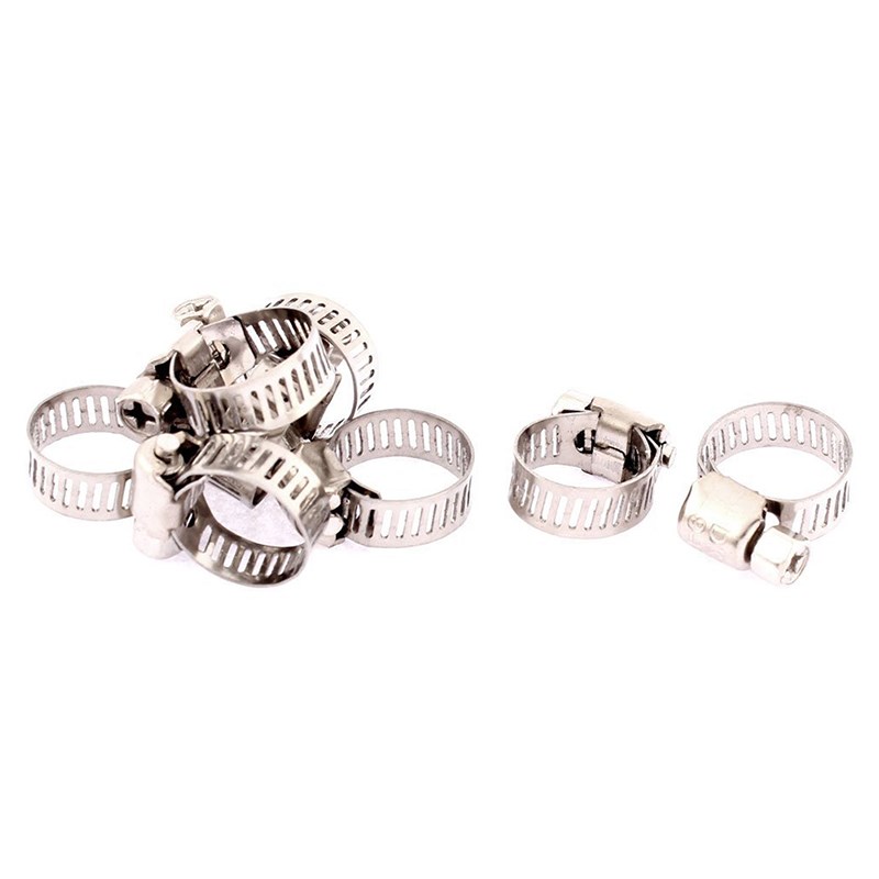 5Pcs Adjustable Hose Clamp Fuel Line Worm Clip for 9mm-16mm