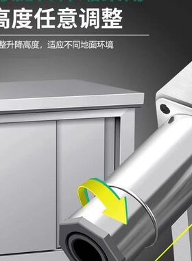 好货加厚不锈钢厨房柜304白锈钢台面打荷厨台商用柜厨案板柜拉门