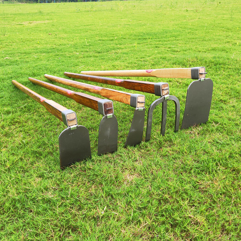 淬火全钢长柄三齿耙子木柄大锄头开荒松土爪勾农用种菜园艺工具