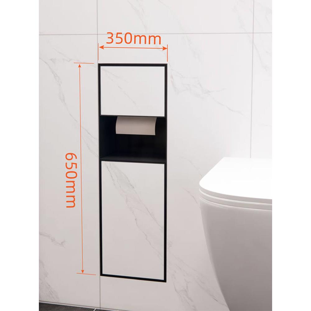 卫生间嵌入式垃圾桶304不锈钢隐藏式瓷砖马桶金属内嵌纸巾盒壁龛