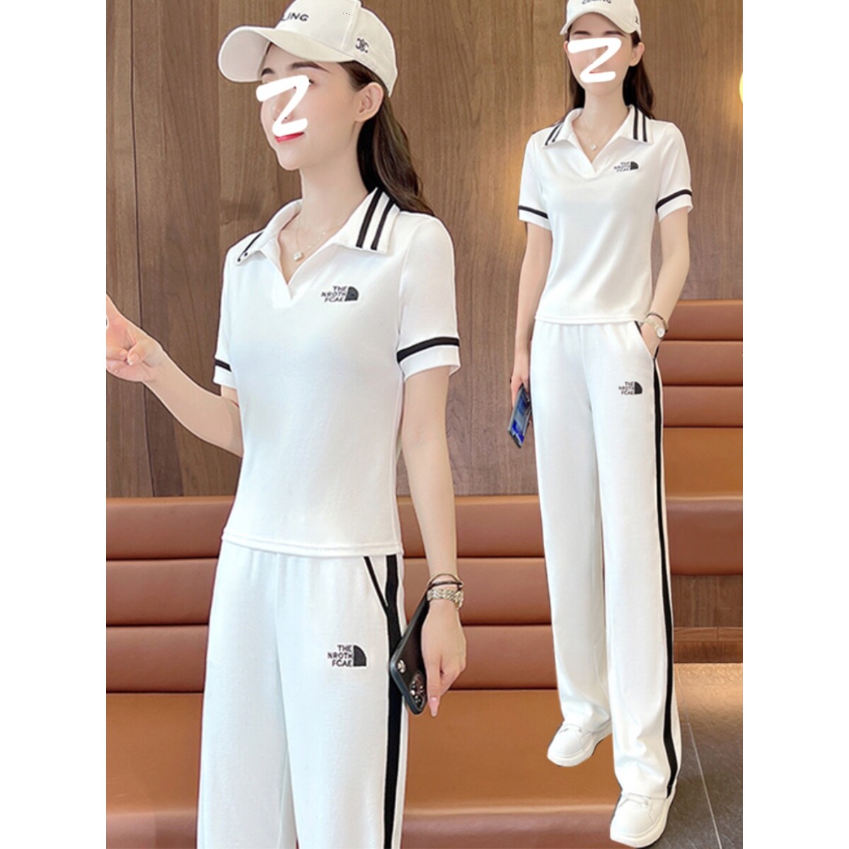 欧洲站休闲运动套装女2025年新款夏季短袖阔腿裤高级感时尚两件套