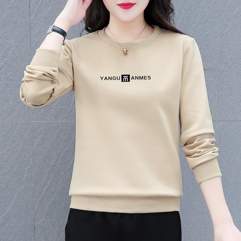 韩国纯棉卫衣女2023新款春秋季宽松薄款中年短款休闲长袖上衣秋装