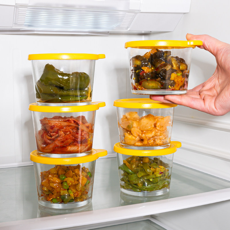 200ml六只玻璃保鲜咸菜盒带盖家用小菜干果分装碗保鲜储物罐,餐饮具,保鲜盒,淘宝优惠券,粉丝福利购,淘宝优惠卷