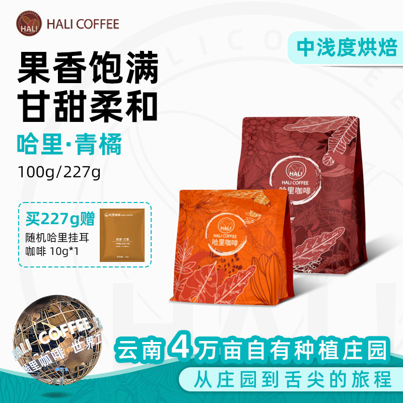 HALICOFFEE黑蜜青橘庄园高品质精品咖啡豆中浅烘焙100g/227g