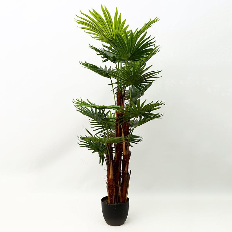 厂家供应仿真绿植多杆扇葵假树盆栽植物棕榈椰子树扇葵客厅装饰