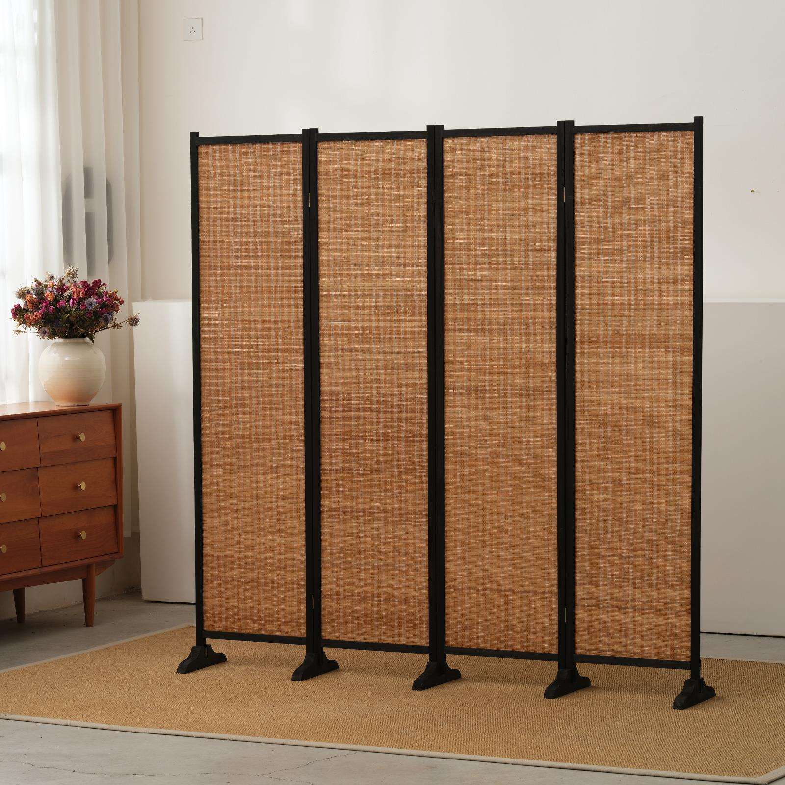 客厅屏风现代酒店简约家居玄关办公室可移动折叠竹帘屏风隔断