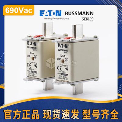 BUSSMANN巴斯曼熔断器NH00NHG00B-690V过载保护快速方型熔断器