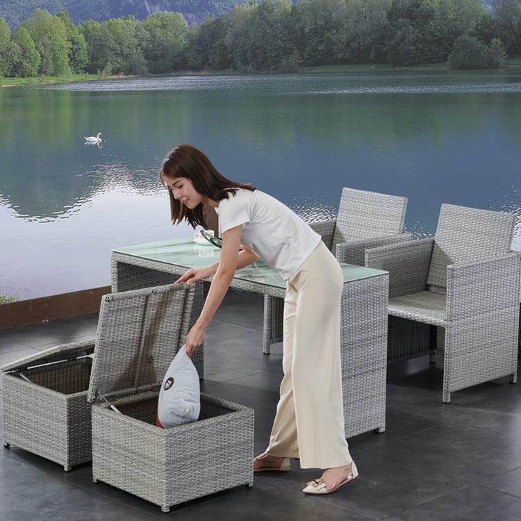 户外桌椅藤椅组合简约休闲室外花园露台防水防晒靠背椅子庭院桌椅