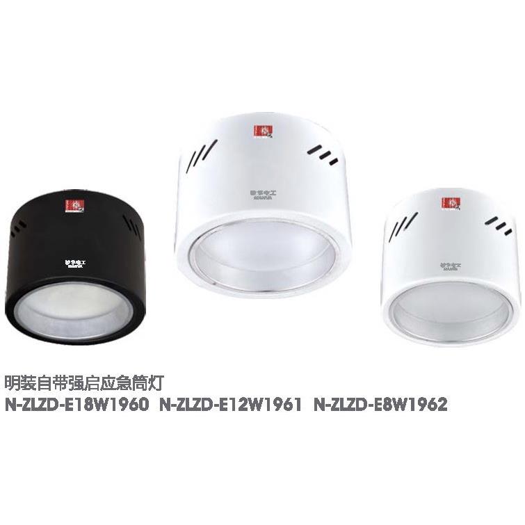 敏华/π拿斯特明装筒灯自带强启明装应急筒灯黑壳白壳明装筒灯