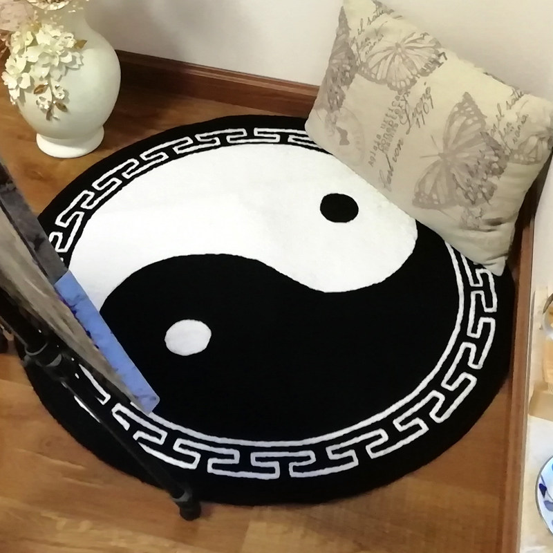 道家座垫子黑白阴阳太极八卦图地毯地垫坐垫练功T垫打坐禅修垫罡