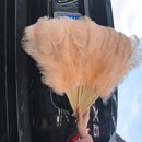 舞台酒吧表演出唱会电影oly道具层大号香槟色鸵鸟羽毛扇子