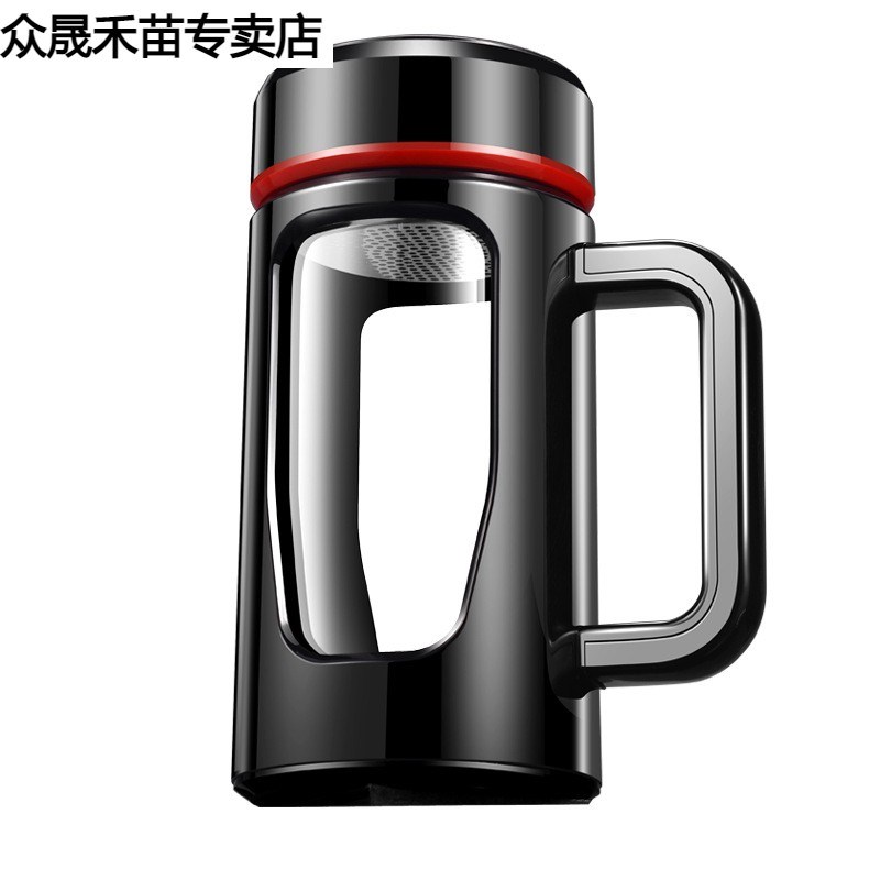 玻璃水杯男士耐热防爆耐高温泡茶杯茶水分离个人办公家用杯子