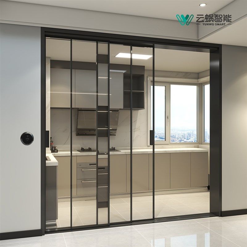 云蜗智能自动门电动门玻璃感应门磁悬浮极窄边框推拉门自动平移门