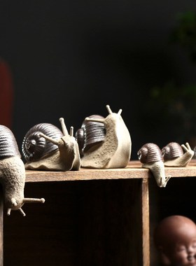 创意仿真蜗牛陶瓷田园盆栽假山水族造景迷你动物微景观装饰品