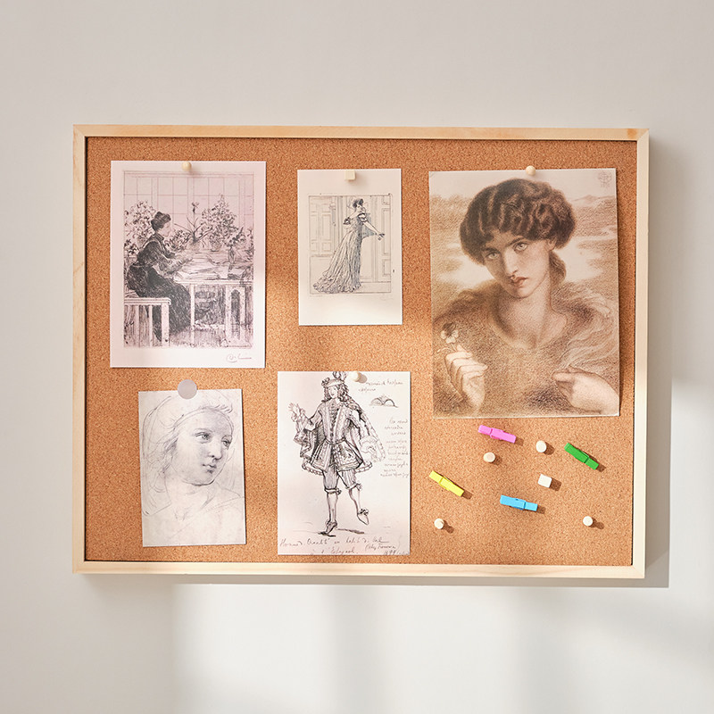 实木软木板装饰照片墙背景板留言便利贴记事板相框墙图电表箱遮挡