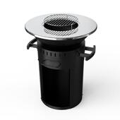 现货欧式 燃木柴火炉多功能暖炉花园火炉 庭院围炉取暖烧烤炉立式