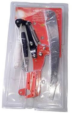 五金园林工具红色铁库带锯绳子高枝剪三滑轮高空修枝锯果树高枝锯