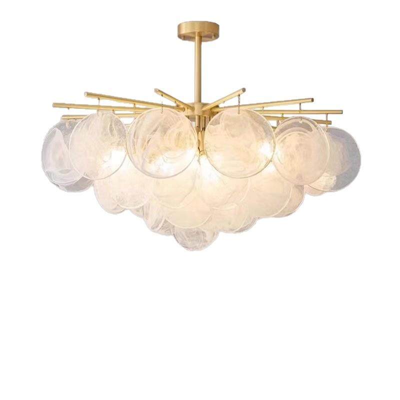 后现代轻奢全铜新款创意设计师法式简约餐厅卧室玻璃灯具客厅吊灯,家装灯饰光源,智能吊灯,淘宝优惠券,粉丝福利购,淘宝优惠卷