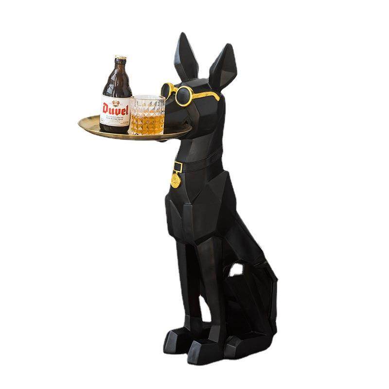 北欧手工风大型落地摆件轻奢杜宾狗收纳乔迁新居沙发托盘创意,家居饰品,装饰摆件,淘宝优惠券,粉丝福利购,淘宝优惠卷