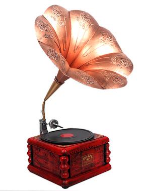 复古留声机模型摆件创意手工艺品家居酒吧房间布置酒柜摆设装饰品