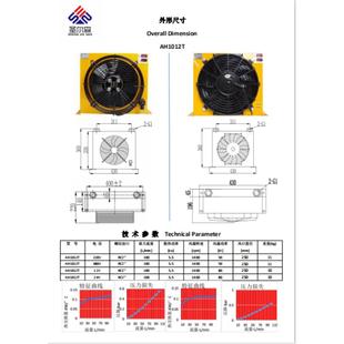 圣尔森液压风冷却器液压油散热器AH1012钎焊铝合金翅片式油冷却器
