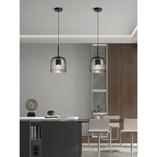 设计师餐厅吧台吊灯北欧高端卧室床头玻璃小吊灯轻奢广东中山灯具