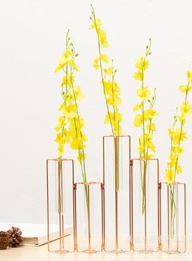 网红高档简约金属花架试管透明花架简约现代家居创意花艺水培插花