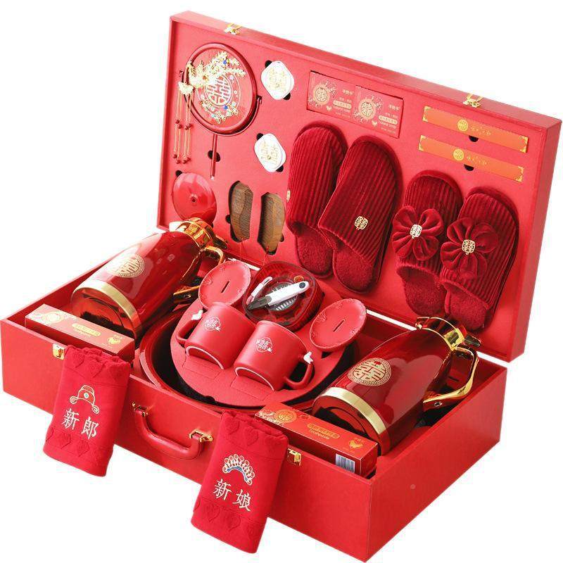 结婚嫁女方陪洗漱用李品大全嫁妆行喜鹊杯陪箱物套装礼盒新人备婚,节庆用品/礼品,陪嫁用品套装,淘宝优惠券,粉丝福利购,淘宝优惠卷