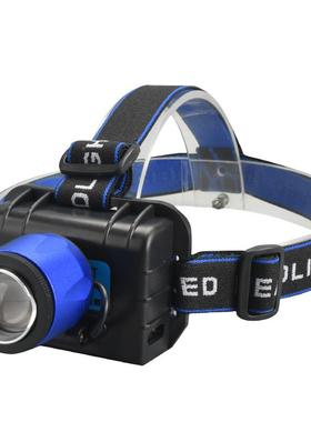U202新款头戴L式ED强光户外感应矿白紫光头灯BS充电白蓝紫双光源
