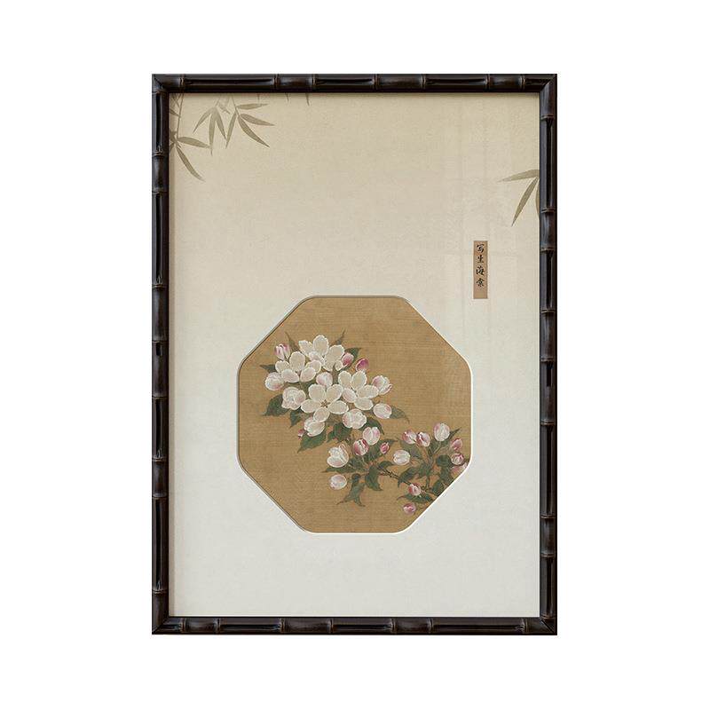 宋代美学新中式餐厅装饰画现在客厅沙发背景墙花鸟挂画组合壁画