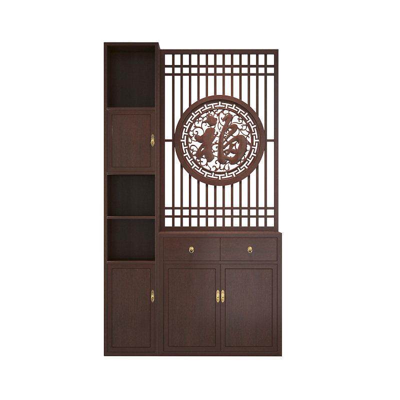 新中式实木福字屏风隔断客厅餐厅进门入户现简约收纳置物玄关柜