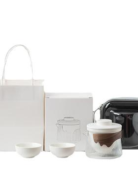 旅茶行具礼品套装VGX户外便携式快客杯一泡壶二杯璃玻茶壶商务伴