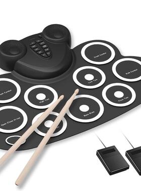 手卷电鼓桌NXF面子鼓X双架喇叭可充电打子击板儿童玩DT游戏外贸