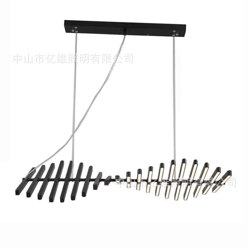 长北欧鱼客骨吊餐灯简约吧台办公大气设计师新款创意条厅厅吊灯,家装灯饰光源,智能吊灯,淘宝优惠券,粉丝福利购,淘宝优惠卷