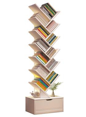 简易书架落地置物形架客纳YAX厅树小柜家用靠墙多层窄书缝收储物